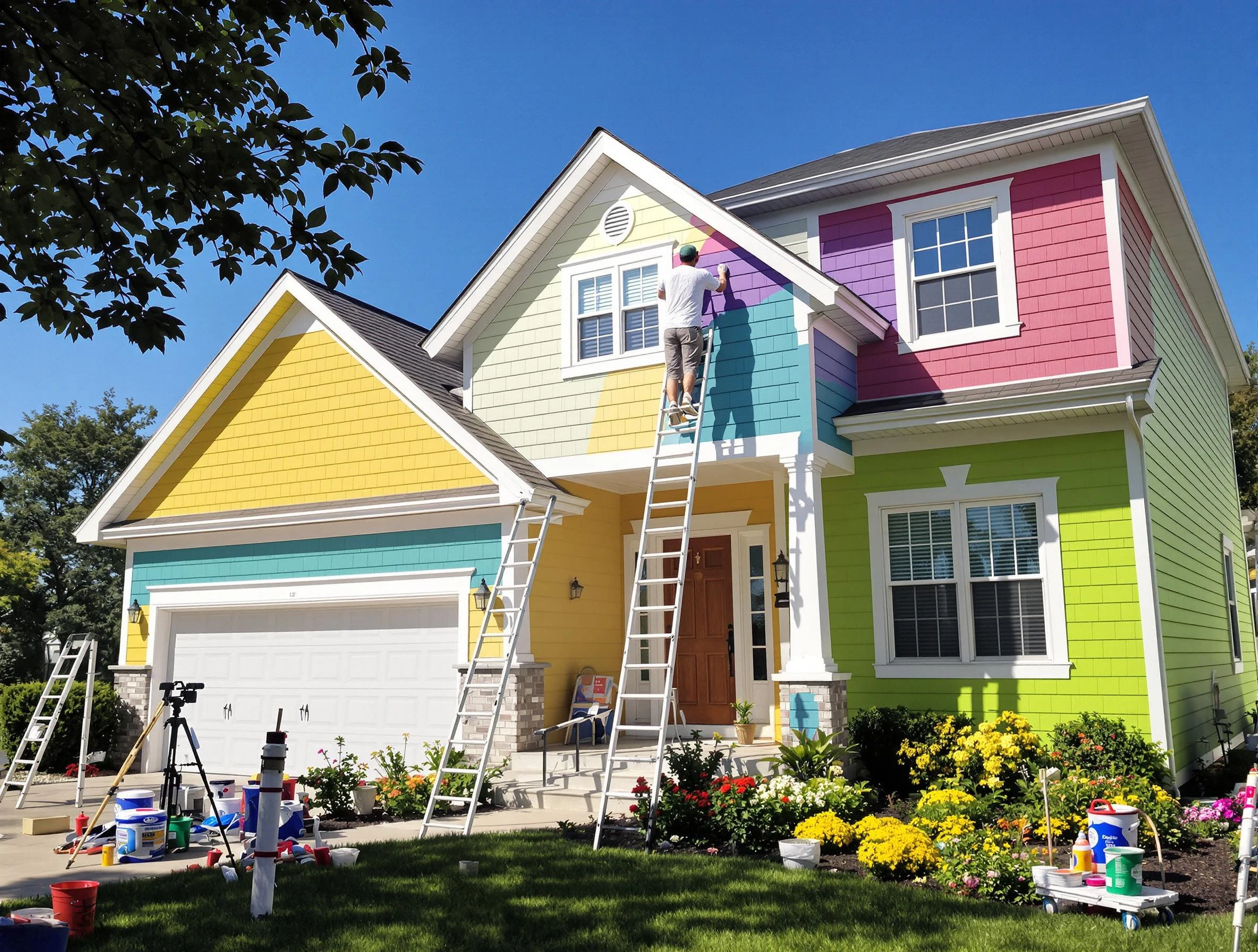 Anthem House Painters professionals painting a home exterior in Anthem, AZ